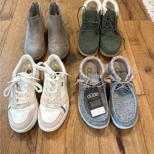4 Pair women’s shoes size 7 - Keds, Hey Dude, Truland